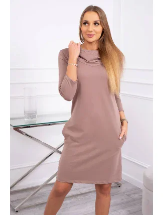 Šaty s kapucňou a vreckami mocca Šaty s kapucňou a vreckami mocca