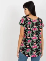 Dámska blúzka D73771R10978P čierna a zelená - FPrice