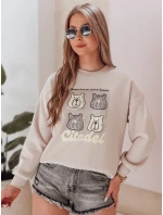 Dámska nadrozmerná mikina s medvedíkmi MISOBEARS béžová FashionStreet BY1438