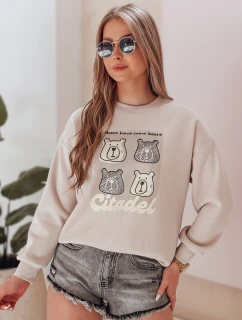 Dámska nadrozmerná mikina s medvedíkmi MISOBEARS béžová FashionStreet BY1438