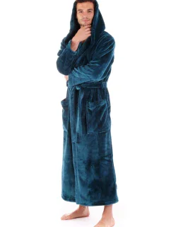 Pánsky župan Siena s kapucňou 3156 petrol - Vestis