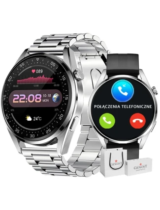 GIEWONT Vertex SmartCall GW450-4 Silver/Carbon Silicone Smartwatch