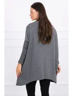 Oversize mikina s asymetrickými bokmi grafitová