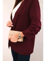 Elegantné sako s klopami bordovej farby