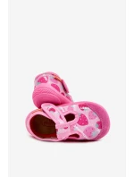 Milami Detské elastické papuče na suchý zips s jahodami Pink Ambette Milami Detské elastické papuče na suchý zips s jahodami Pink Ambette