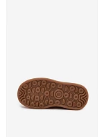 Dievčenské tenisky s leopardím vzorom na suchý zips Beige Satinia