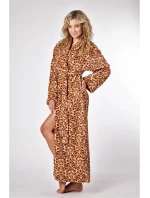Dámsky župan so šálovým golierom VICTORIA 2130 8288 Hnedá vzor - Vestis