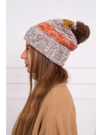Pola fleecová čiapka K267 mocca+mustard