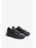 Trampki Sneakersy Męskie Z Eko Skóry Big Star OO174117 Czarne