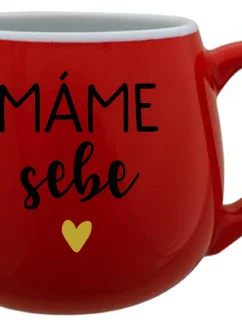 MÁME SEBE - červený keramický hrníček 300 ml