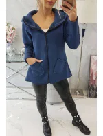 Zateplená mikina s dlhším chrbtom a vreckami z džínsoviny Zateplená mikina s dlhším chrbtom a vreckami z džínsoviny