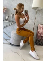 Horčicové džínsové nohavice