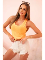 Dámske bavlnené tielko s okrúhlym výstrihom Neon Orange