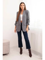 Bunda s chlopňou elegantná tmavosivá