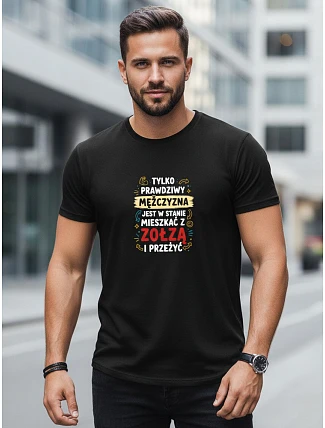Pánske tričko TRUE MEN s potlačou čierne FashionStreet NX0104R Pánske tričko TRUE MEN s potlačou čierne FashionStreet NX0104R