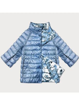 Dámska obojstranná bunda s 3/4 rukávmi Minority svetlo modrá/floral (M23-7009-50) Dámska obojstranná bunda s 3/4 rukávmi Minority svetlo modrá/floral (M23-7009-50)