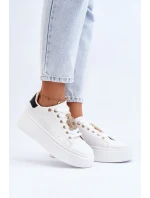 Sneakersy Damskie Z Ozdobą Białe Celedria