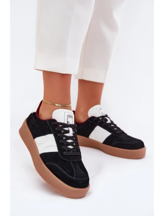 Zamszowe Sneakersy Damskie Daniel Lopez Just Dare SS2D4021 Czarne