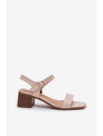 Dámské sandály Eko Kůže na klínu Béžové Sabela