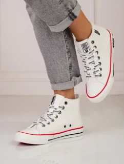 Krásne dámske biele tenisky bez podpätku