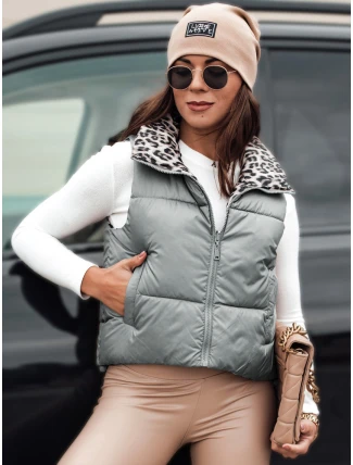 Dámska prechodná krátka prešívaná dvojcestná strieborná vesta LEOVELLA FashionStreet TY5497