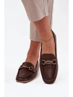 Półbuty Loafersy Damskie Z Ozdobą Brązowe Priscelle