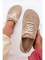 Dámske semišové kožené tenisky Barefoot Zazoo N1243 Beige Dámske semišové kožené tenisky Barefoot Zazoo N1243 Beige