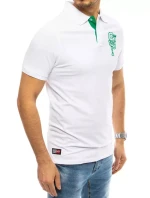 Pánske polo tričko s výšivkou biele FashionStreet PX0439