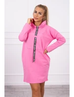 Šaty s kravatou vo svetlo ružovej farbe