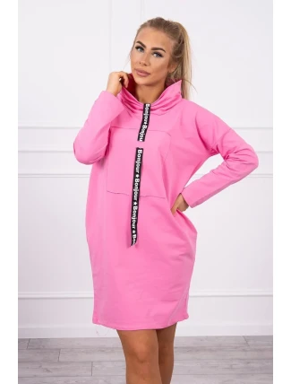 Šaty s kravatou vo svetlo ružovej farbe