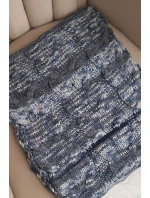 Dámsky vlnený hrubý zimný šál KN24 jeans+graphite