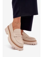 Dámske mokasíny na platforme Big Star - béžové