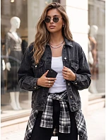 Dámska džínsová bunda oversize STEFANIA, čierna, FashionStreet TY6011 Dámska džínsová bunda oversize STEFANIA, čierna, FashionStreet TY6011