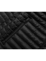 Čierna prešívaná bunda s kapucňou (7218BIG)
