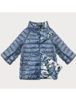 Dámska obojstranná bunda s 3/4 rukávmi Minority tmavo modrá/floral (M23-7009-30S)