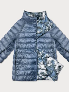Dámska obojstranná bunda s 3/4 rukávmi Minority tmavo modrá/floral (M23-7009-30S)