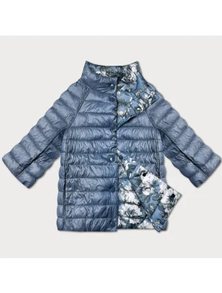 Dámska obojstranná bunda s 3/4 rukávmi Minority tmavo modrá/floral (M23-7009-30S)