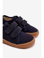 Dětské domácí pantofle Barefoot Froddo Canvas G1700440-2 Tmavě modré