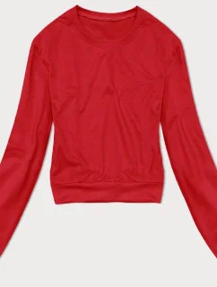 Dámska tenká červená krátka mikina (8B938-18)