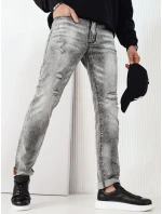 Pánske sivé džínsové nohavice FashionStreet UX4133