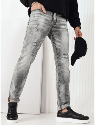 Pánske sivé džínsové nohavice FashionStreet UX4133