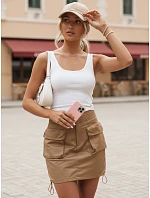 Dámska mini sukňa QUILLA camel FashionStreet CY0440 Dámska mini sukňa QUILLA camel FashionStreet CY0440