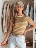 LINESS dámska pruhovaná základná ťavia košeľa FashionStreet RY2819 LINESS dámska pruhovaná základná ťavia košeľa FashionStreet RY2819