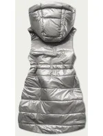 Lesklá vesta v grafitovej farbe s kapucňou (B9732-70)