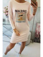Šaty s potlačou Dream powder pink