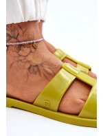 Modne Wegańskie Klapki ZAXY JJ285261 Zielone