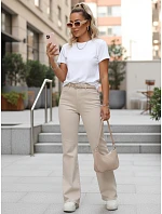 Dámske džínsy bootcut s opaskom béžová FashionStreet UY2961