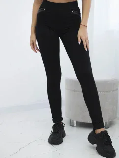 Nohavice s lemom na vrecku v čiernej farbe