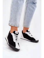 Skórzane Buty Sportowe Damskie Laura Messi 2935 Czarne