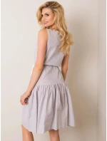 Dámske prúžok šaty LK SK-508215.30P biela šedá - FPrice